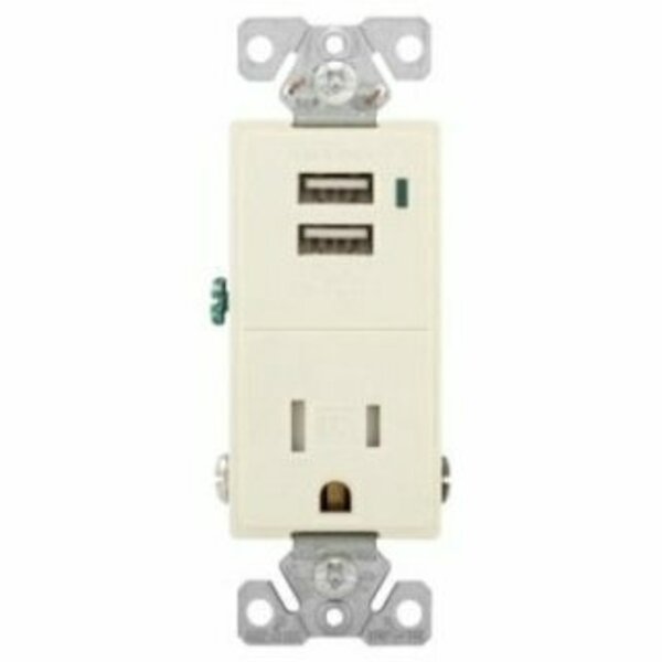 Eaton Wiring Devices COMBINATION USB CHARGER WITH RECEPTACLE TR7740W-BOX